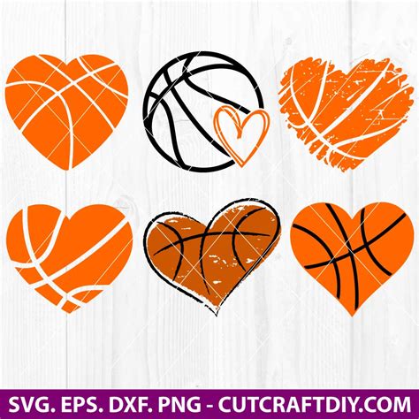 Basketball Heart Svg Cut File Team Sport Svg Love Svg Basketball