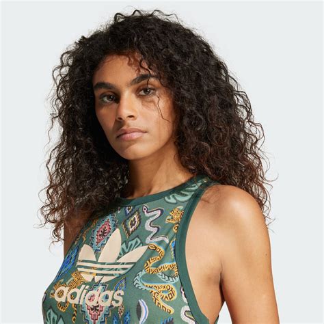 Adidas Adidas X Farm Rio Trefoil Tank Top Green Adidas Uae