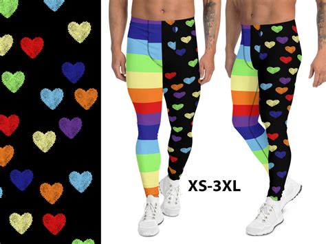 Striped Rainbow Pride Men Leggings Meggings Activewear Pants Etsy