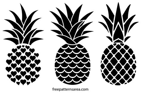 Printable Free Pineapple Silhouette Vectors Freepatternsarea