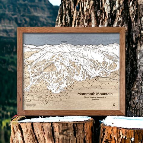 Mammoth Mountain, CA Ski Trail Map Art | Wood Mountain Art | Gift for