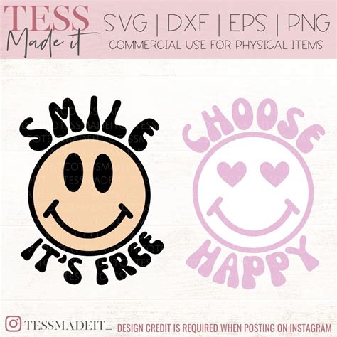 Smiley Face Svg Choose Happy Svg Tess Made It