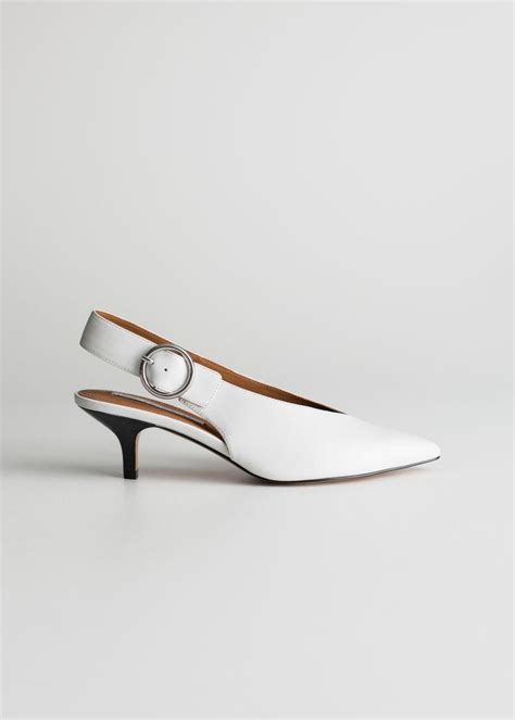 And Other Stories Pointed Slingback Kitten Heels In White Lyst