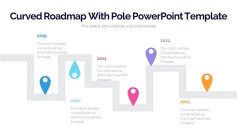 Curved Roadmap With Pole Powerpoint Template Slidevilla