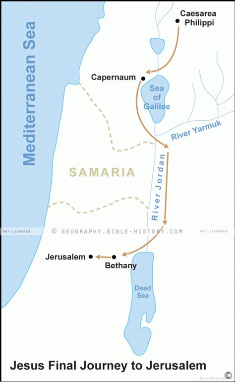 Matthew Jesus Final Trip To Jerusalem Basic Map Dpi Year