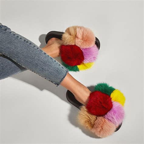 Slippers Fur Fur Slippers Soft Fur Slippers Cozy Slippers Fluffy