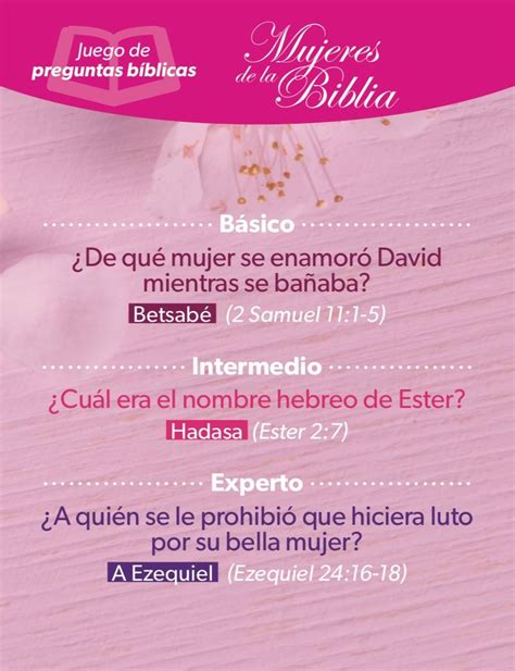 Mujeres De La Biblia Juego De Preguntas B Blicas Luciano S Gifts