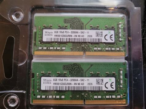 Used SK Hynix 16GB Kit 2X8GB 1Rx16 PC4 3200AA DDR4 HMA81GS6DJR8N XN