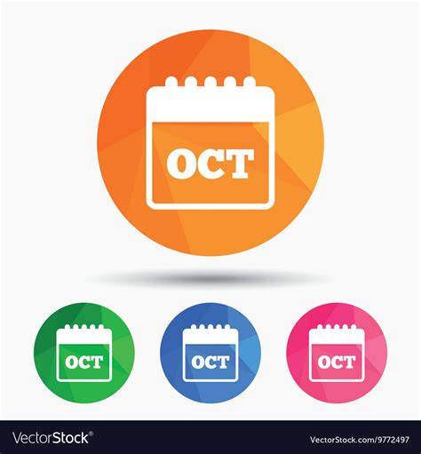 calendar sign icon october month symbol royalty  vector
