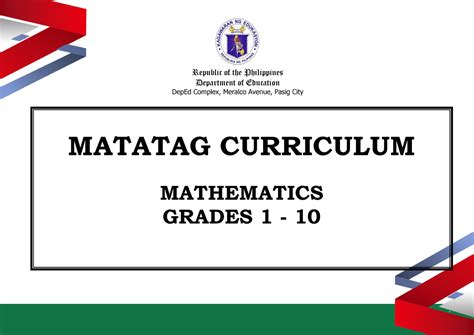 Mathematics Cg 2023 Republic Of The Philippines Department Of Education Deped Complex Meralco