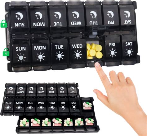 Amazon HRX Package Weekly Pill Organizer 2 Times A Day Easy Fill