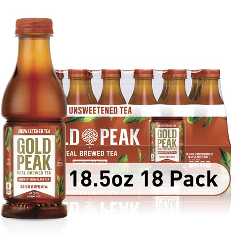 Gold Peak Unsweetened Black Tea Bottles 185 Fl Oz 18 Pack