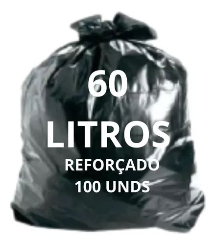 Saco De Lixo Preto Litros Refor Ado Unidades Parcelamento