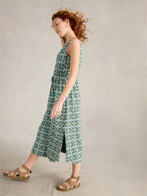 heidi jersey midi dress  navy print white stuff