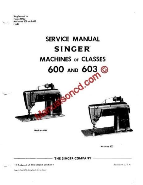 Singer 600-603 Sewing Machine Service Manual