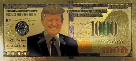 Golden Trump Bucks A Commemorative Bill With The Image Of The 45th