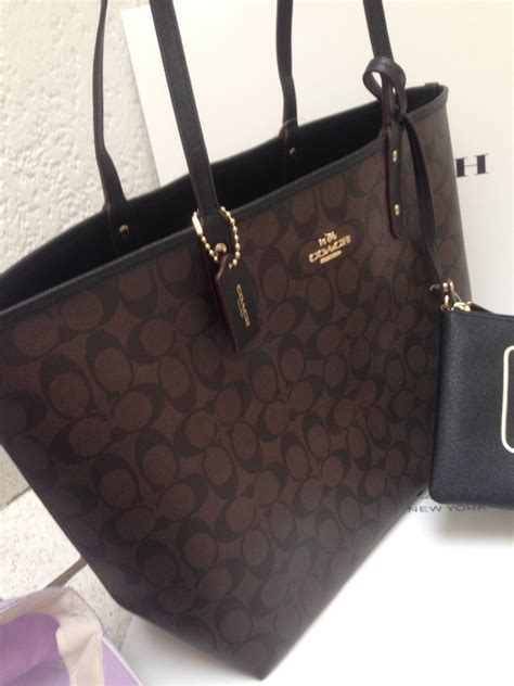 Bolsa Coach 100 Original Chocolate Doble Vista Negra Piel 3 099 00