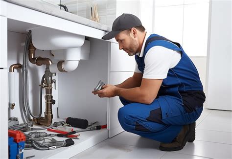 Premium Photo Photo Portrait Of Plumber Working