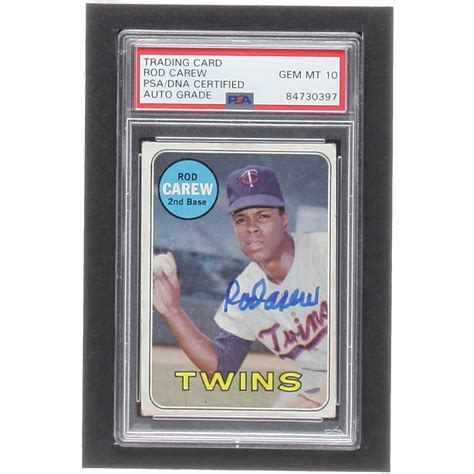 Rod Carew Signed 1969 Topps 510 PSA Autograph Graded PSA 10