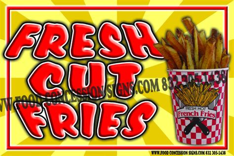 Fresh Cut Fries Food Concession Signs