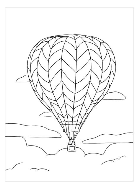 Hermoso Globo Aerostático para colorear imprimir e dibujar