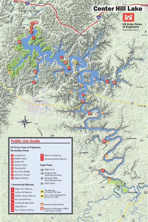 Map Of Center Hill Lake - Dakota Map