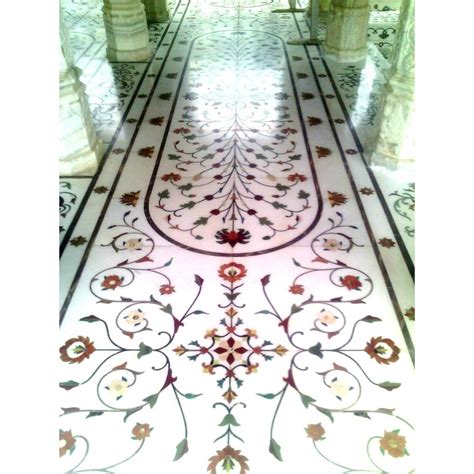 Multicolor Polished Marble Inlay Flooring Thickness 10 Mm At Rs 1300