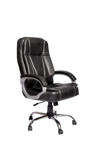 High Back Black Leather Boss Office Chair Fixed Arm At Rs In