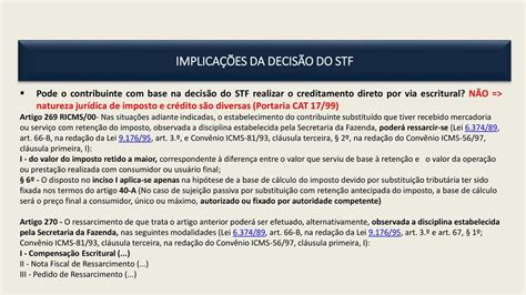 Ressarcimento Icms St Quest Es Controversas Decorrentes Da Decis O Do