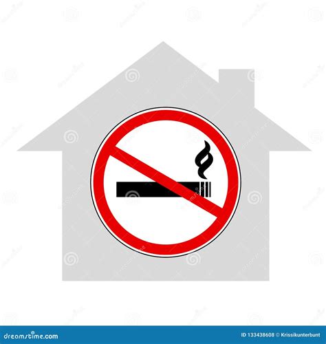 No Smoking Inside The House Sign Caution Warn Symbol Stock Vector