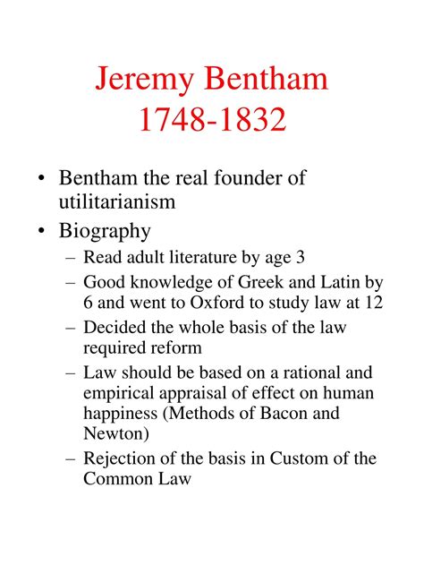 Ppt Jeremy Bentham 1748 1832 Powerpoint Presentation Free Download