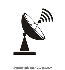 Silhouette Parabolic Transmitter Antenna Stock Vector Royalty Free