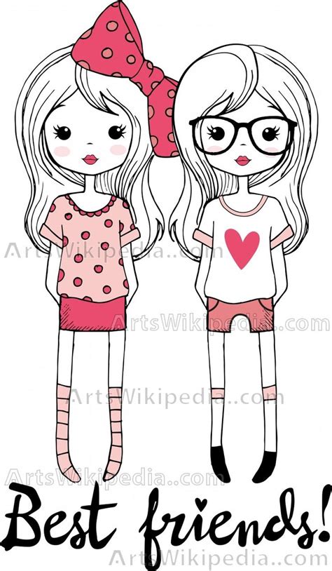 Best Friends Cartoon Girls | Best friends cartoon, Friend cartoon, Girl ...