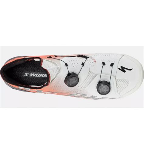 SPECIALIZED S-Works ARES road cycling shoes - Dune White / Fiery Red ...