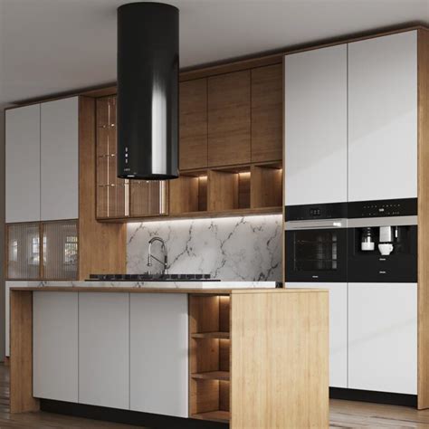 PA Modern Design High Gloss Fiberglass Kitchen Cabinets For Modular