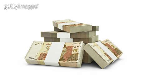 D Rendering Of Stack Of Pakistani Rupee Notes Bundles Of