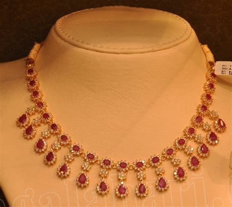 Diamond And Ruby Necklace Jewellery Designs