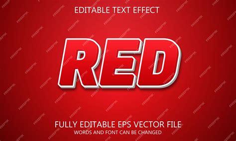 Premium Vector Red Text Effect