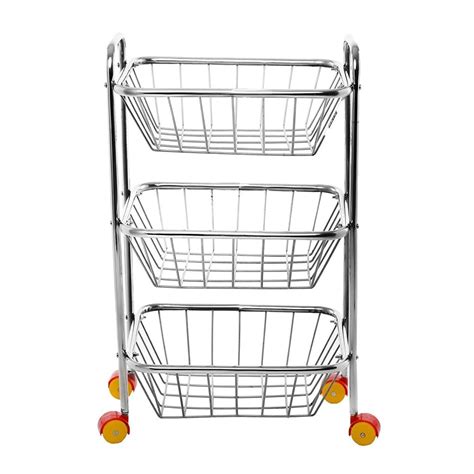 25 Inch Stainless Steel Fruit And Vegetable Trolley Silver At Rs 195