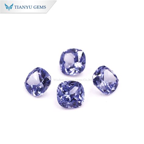 Tianyu Gems Cushion Cut Stone Lab Createc Blue Sapphire