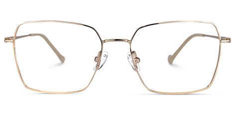 Dagmar Rectangle Rose Gold Eyeglasses Vooglam