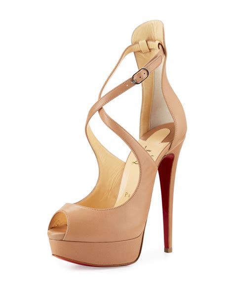 Christian Louboutin Marlenalta Leather 150mm Red Sole Pump Nude Shoes Post
