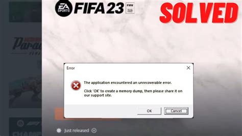 How To Fix Fifa Error The Application Encountered An Unrecoverable