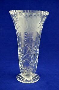 Royal Brierley Crystal "HONEYSUCKLE" Trumpet Flower Vase 7-3/4" Tall - Perfect | eBay