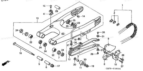 Honda Motorcycle 2004 Oem Parts Diagram For Swingarm