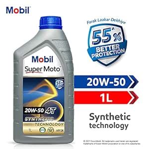 Mobil Super Moto 20W 50 API SL 4T Premium Technology Engine Oil For