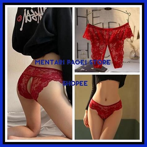 Jual Celana Dalam Brief Wanita Sexy Ukuran Jumbo Open Crotch Renda