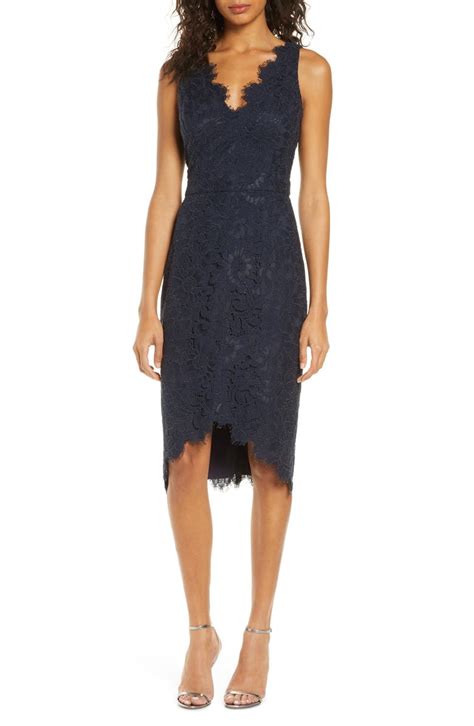 Eliza J Tulip Hem Lace Cocktail Dress Nordstrom