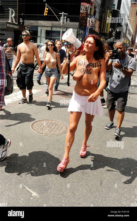 New York City Rd Aug Women Bare Their Naked Chest As They