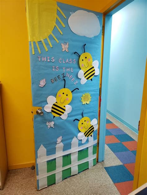 Spring Classroom Door Decor With Bee Theme